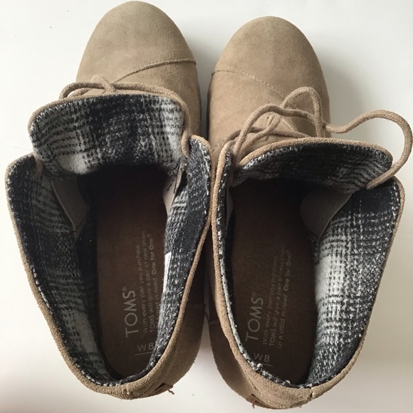 Toms Suede Desert Wedge Booties Size 8 - Picture 8 of 13